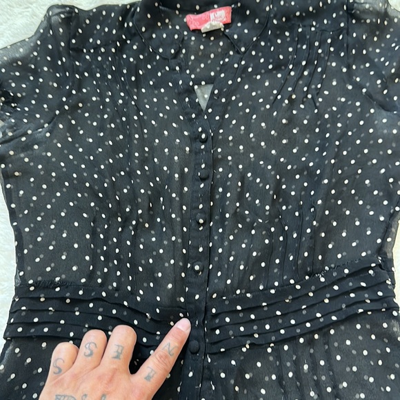 Sheer retro polka dot blouse - Picture 6 of 9